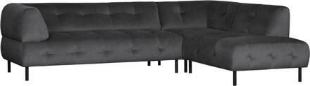 Woood Hoekbank 'Lloyd' Rechts, Velvet, kleur Cast Iron