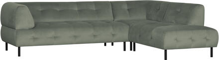 Woood Hoekbank 'Lloyd' Rechts, Velvet, kleur Waterplant