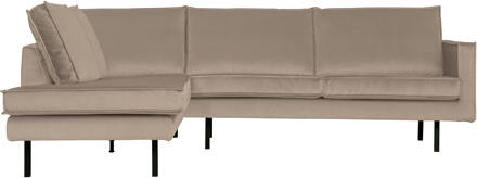 Woood Hoekbank 'Rodeo' Links, Velvet, kleur Khaki
