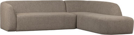 Woood Hoekbank 'Sloping' Rechts, kleur Lichtbruin Melange