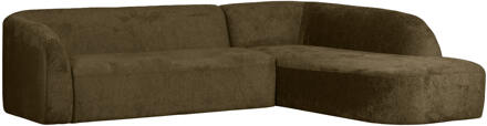 Woood Hoekbank 'Sloping' Rechts, Structure Velvet, kleur Bonsai