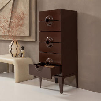 Woood Ladekast Meria 6 lades Bruin - - Breedte: 44.00 cm