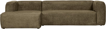 Woood Loungebank 'Bean' Links, Structure Velvet, kleur Moss Veelkleurig