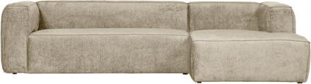 Woood Loungebank 'Bean' Rechts, Structure Velvet, kleur Buttermilk