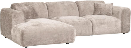 Woood Loungebank 'Cloud' Links, Chenille, kleur Naturel