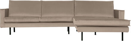 Woood Loungebank 'Rodeo' Rechts, Velvet, kleur Khaki
