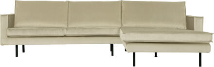 Woood Loungebank 'Rodeo' Rechts, Velvet, kleur Pistache