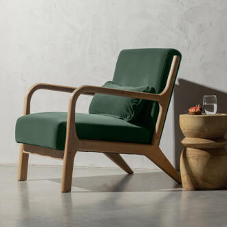 Woood Mark Fauteuil - Fluweel Flesgroen