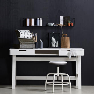 Woood Nikki Bureau - Grenen - Wit - 75x140x62