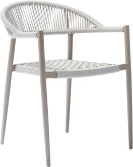Woood Outdoor Eetkamerstoel 'Yellow' Geweven touw, kleur Lichtgrijs