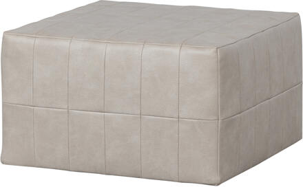 Woood Poef 'Patchwork' Lederlook, kleur Naturel
