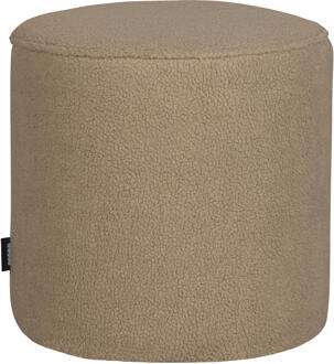 Woood Poef 'Sara' Hoog, Teddy, kleur Sand