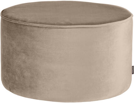 Woood Poef 'Sara' Laag, Velvet, kleur Khaki