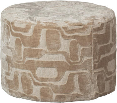 Woood Poef Yago - Polyester - Naturel - 43x60x60 Transparant