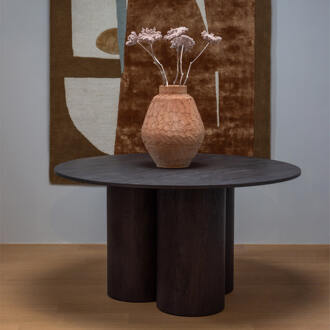 Woood Ronde Eettafel 'Oona' MDF, 140cm Donkerbruin - 140 cm