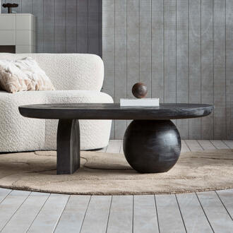 Woood Salontafel 'Steppe' Mangohout, 110 x 72cm, kleur zwart