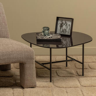 Woood Salontafel 'Vajen' Marmerlook, 80 x 60cm, kleur Zwart - 80 x 60 cm