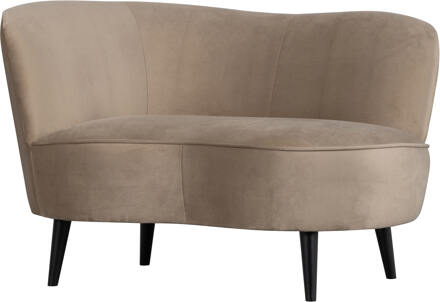 Woood Sara Loungefauteuil Links - Velvet - Khaki - 71x112x81 Beige