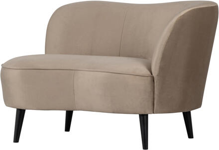 Woood Sara Loungefauteuil Rechts - Velvet - Khaki - 71x112x81 Beige