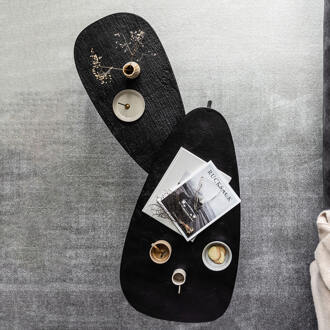 Woood Triangle Bijzettafel Set van 2 Goud, Zwart