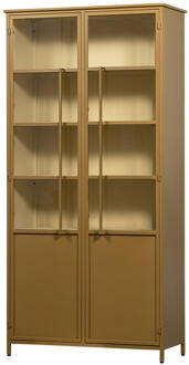 Woood Vitrinekast 'Exhibit' 200 x 99cm, kleur Honing Geel