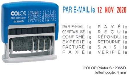 Woord-datumstempel Colop S120 mini-info dater 4mm frans Rood