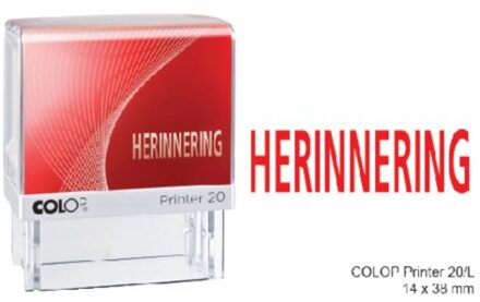 Woordstempel Colop Printer 20 herinnering rood Transparant