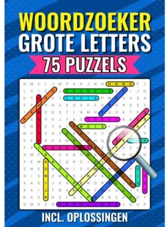 Woordzoeker Grote Letters, 75 Puzzels Incl. Oplossingen - Boeken Boulevard