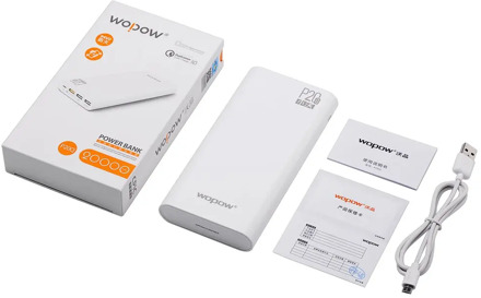 Wopow P20Q 20000mAh Power Bank Universal Quick Charge 3.0 Large Battery Capacity Three USB Charging Port Portable Charger