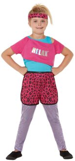 Workout Jaren 80 Outfit Relax Pink Kind - Maat M