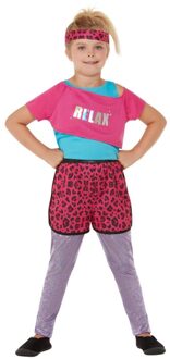 Workout Jaren 80 Outfit Relax Pink Kind - Maat S