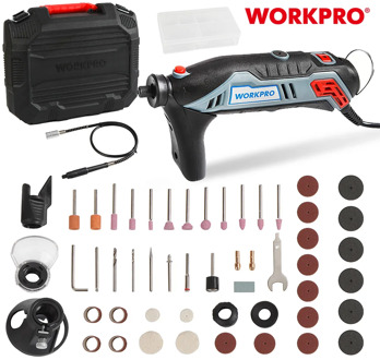 WORKPRO 130W Variable Speed Rotary Tool Kit Engraver Electric Mini Drill Grinder w/ Flexible Shaft & 182 Piece accessories