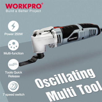 WORKPRO 250W Electric Multifunction Oscillating Tool Variable Speed Power Hand Tool with Accessories Electric Cutter
