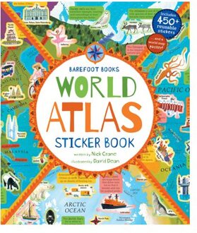 World Atlas Sticker Book - Barefoot Sticker Books - David Dean