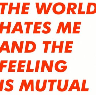 World Hates Me And The Feeling Is Mutual