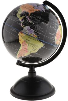 World Map Globe Spinning Interactieve Wereldbol Kids Student Educatief Speelgoed Leermiddelen Desk Tafelblad Decor zwart