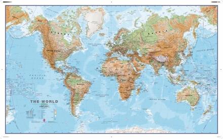 World Physical Laminated Map