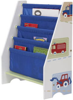 Worlds Apart Kinderboekenkast Trucks and Tractors wit WORL230007