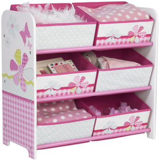 Worlds Apart Opslagmeubel Patchwork WORL230003 Roze