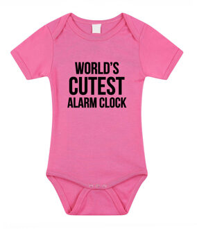 Worlds cutest alarm clock kraamcadeau rompertje roze meisjes 92 (18-24 maanden)