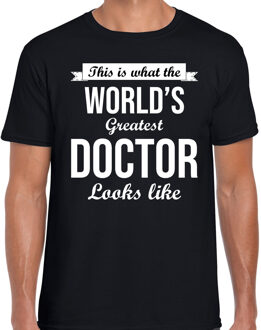 Worlds greatest doctor t-shirt zwart heren - Werelds grootste dokter cadeau S