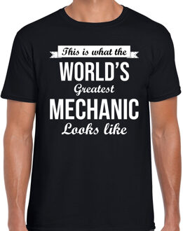 Worlds greatest mechanic t-shirt zwart heren - Werelds grootste monteur cadeau S