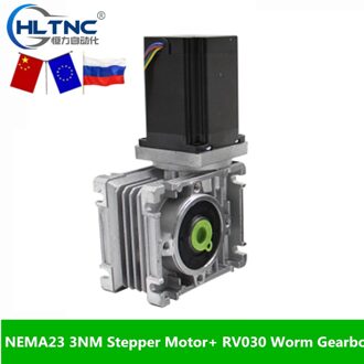 Worm Versnellingsbak RV030 Snelheidsreductiemiddel 14Mm Uitgang Nema23 Stappenmotor 3A 112Mm 3NM 428Oz-in Kit Converteren 90 Graden voor Cnc Router 25 to 1