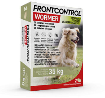 Wormer ontwormingstablet hond XL (35+ kg) 2 tabletten