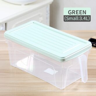 Worthbuy Koelkast Organisator Bpa Gratis Plastic Keuken Opslag Container Met Deksel Handvat Fruit Groente Voedsel Opbergdoos groen klein