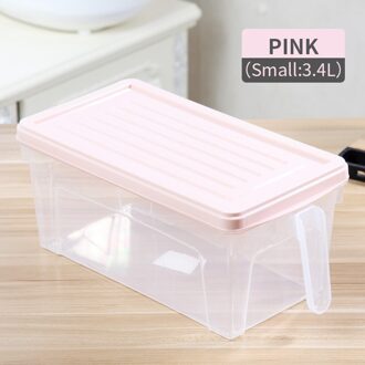 Worthbuy Koelkast Organisator Bpa Gratis Plastic Keuken Opslag Container Met Deksel Handvat Fruit Groente Voedsel Opbergdoos roze klein