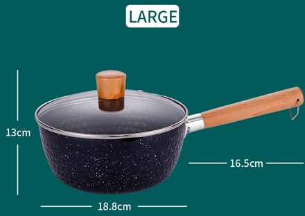 WORTHBUY Multifunctionele Japanse Steelpan Non-stick Melk Soep Pot Voor Keuken Koken Pot Pan Met Houten Handvat Kookgerei groot