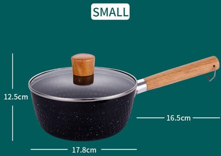 WORTHBUY Multifunctionele Japanse Steelpan Non-stick Melk Soep Pot Voor Keuken Koken Pot Pan Met Houten Handvat Kookgerei klein