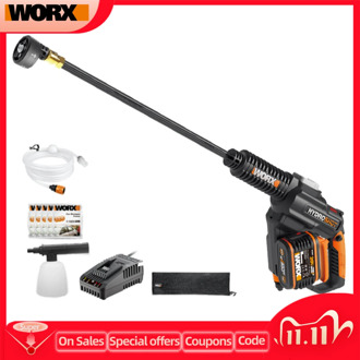 Worx 20V Brushless Hydroshot WG630E.5 Crodless Car Washer Rechargeable High Pressure High Flow Spray gun Portable Cleaner Washin
