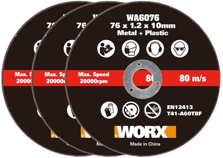 WORX Baseline Worx Doorslijpschijf Wa6076 - Metaal - 76mm